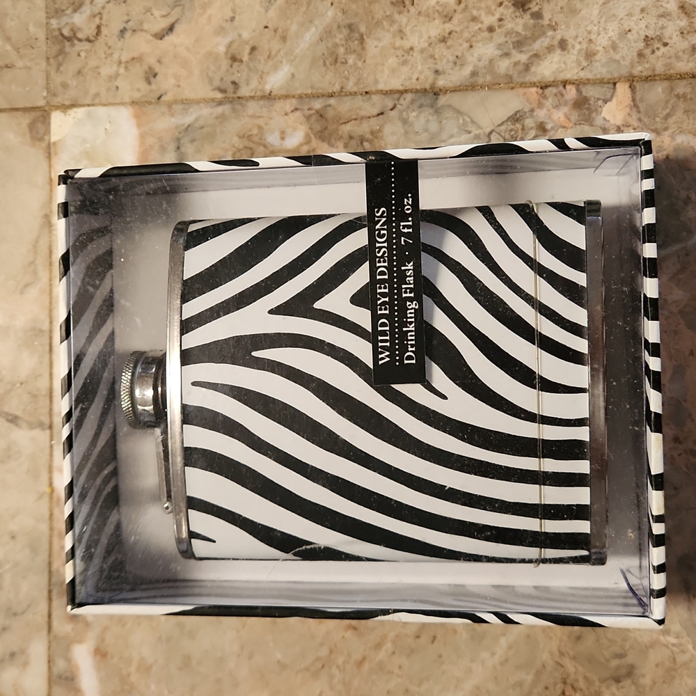 Zebra Striped Drinking Flask
